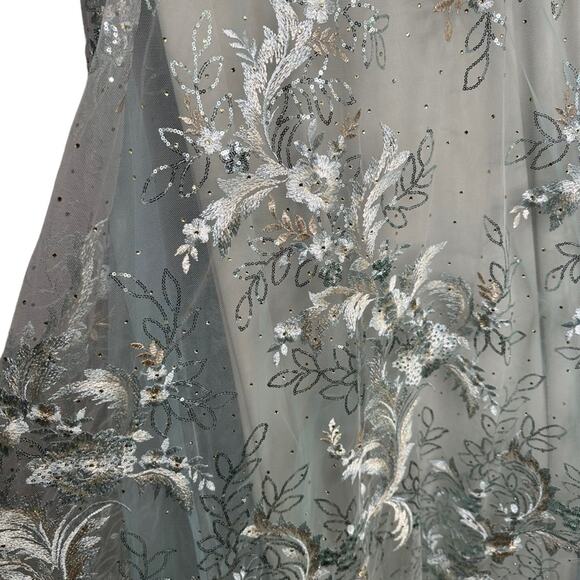 Mac Duggal 67498 Floral Embroidered Illusion Gown - Picture 8 of 13